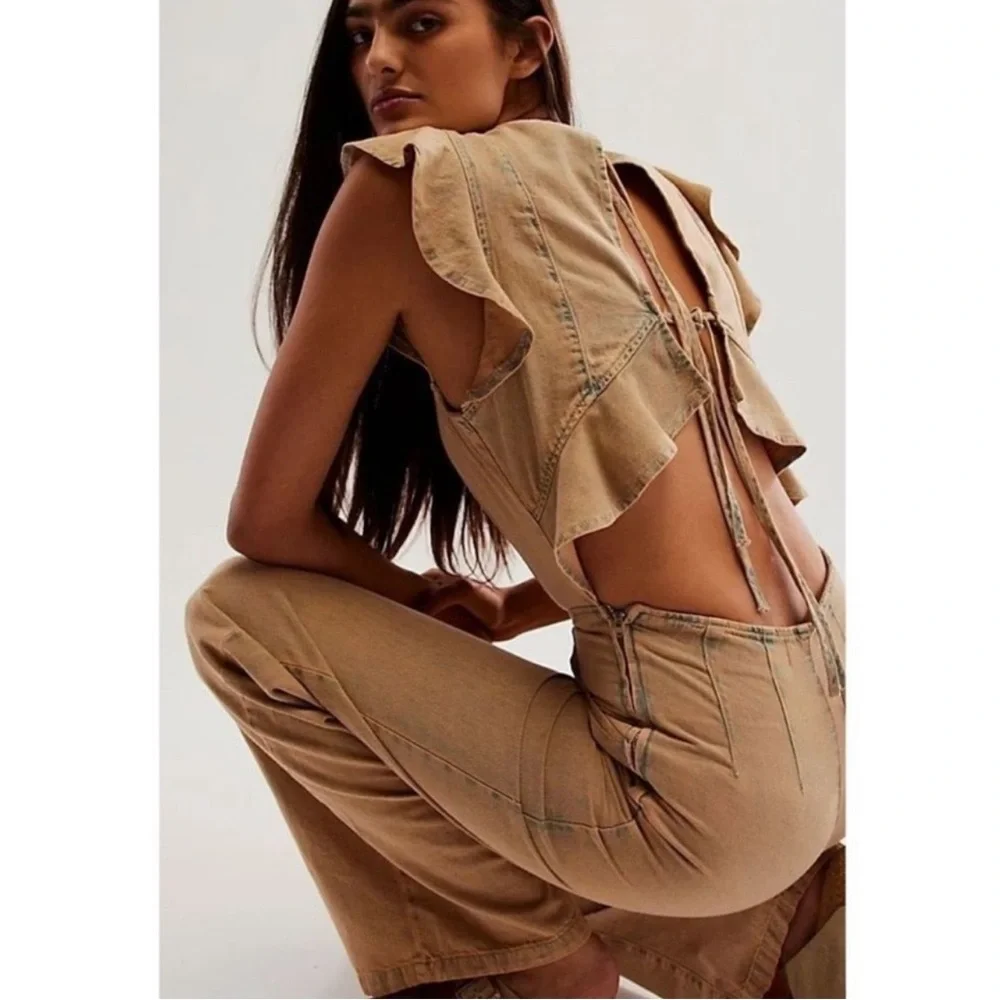FREE PEOPLE We The Free Love Bite Jumpsuit NEW Size L About Last Night